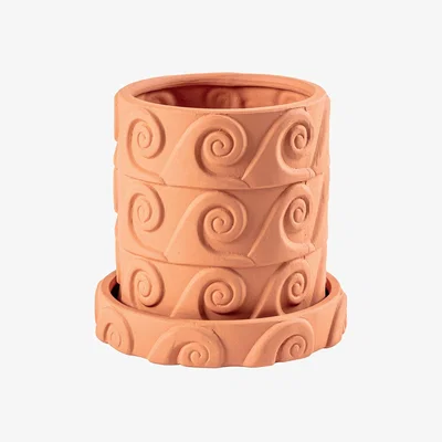Made in Design Flowerpot Magna Graecia - Onda ceramic / Onda - With saucer / Ø 24 x H 23 cm - Seletti