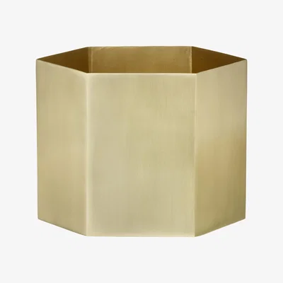 Made in Design Hexagon XL Flowerpot - Ø 18 cm by Ferm Living Gold