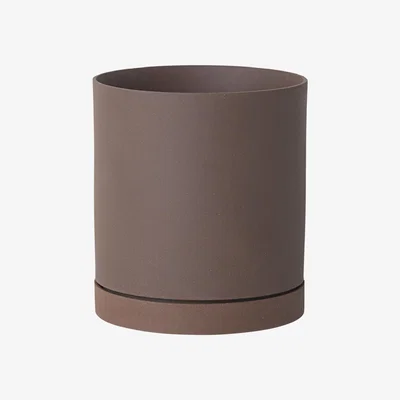 Made in Design Sekki Large Flowerpot - / Ø 15,7 x H 17,7 cm - Grès by Ferm Living Red/Brown