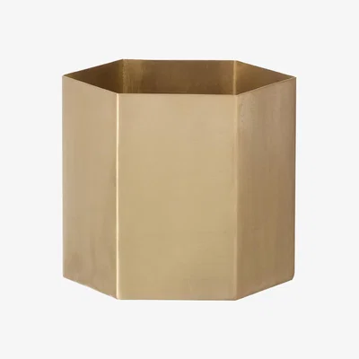 Made in Design Hexagon Large Flowerpot by Ferm Living Gold