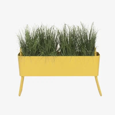 Made in Design Greens Mini Flowerpot - Metal / L 100 x H 46 cm by Maiori Yellow