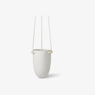Made in Design Speckle Small Hanging pot - / Stoneware - Ø 13.5 x H 18.5 cm by Ferm Living White