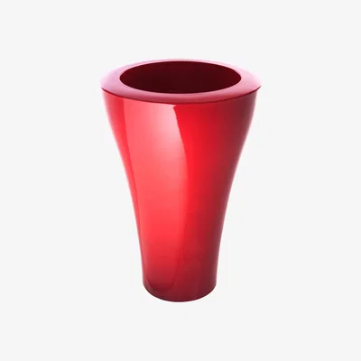 Made in Design Ming High Flowerpot - Lacquered version by Serralunga Red