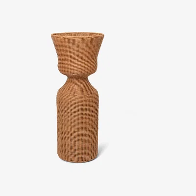 Made in Design Agnes Haut Flower-pot holder - / Rattan - Ø 36.8 x H 90 cm by Ferm Living Brown