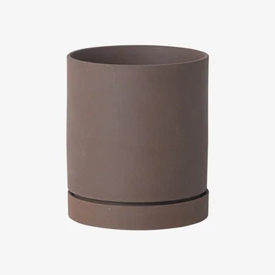 Made in Design Sekki Medium Flowerpot - / Ø 13,5 x H 15,7 cm - Grès by Ferm Living Red/Brown