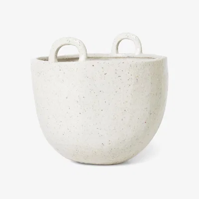 Made in Design Speckle Small Flowerpot - / Bowl - Ø 18 x H 19 cm / Sandstone by Ferm Living White