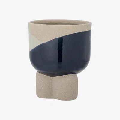 Made in Design Iness Flowerpot - / Ceramic - Ø 14 x H 17 cm by Bloomingville Blue