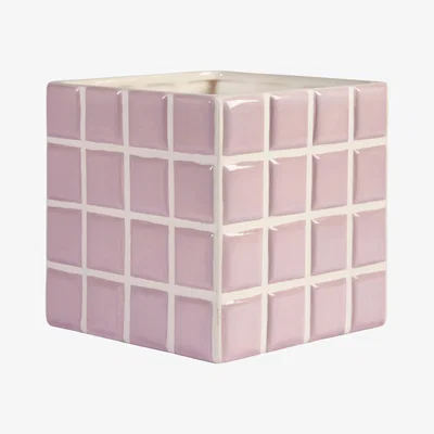 Made in Design Tile Large Flowerpot - / 14 x 14 x 14 cm by & klevering Purple
