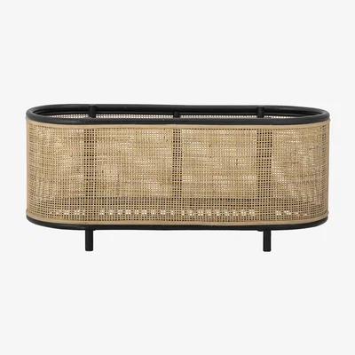 Made in Design Ebbie Flowerpot - / Rattan canework - L 70 x H 30 cm by Bloomingville Black/Beige
