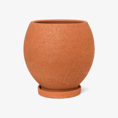 Made in Design Ando Medium Flowerpot - / Ø 40 x H 40 cm - With saucer by Ferm Living Orange