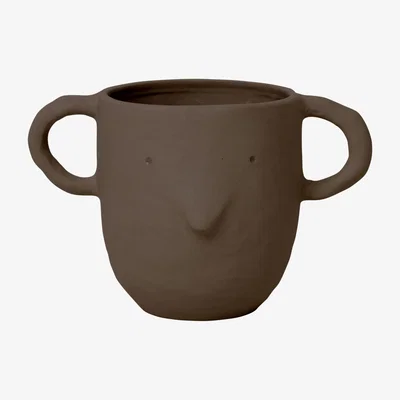 Made in Design Mus Large Flowerpot - / Sandstone - H 12 cm by Ferm Living Brown