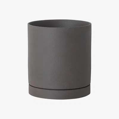 Made in Design Sekki Large Flowerpot - / Ø 15,7 x H 17,7 cm - Grès by Ferm Living Grey