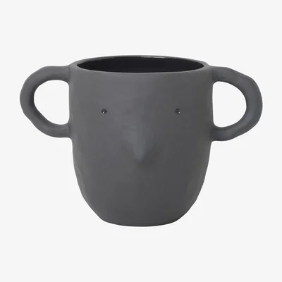Made in Design Mus Large Flowerpot - / Sandstone - H 12 cm by Ferm Living Grey