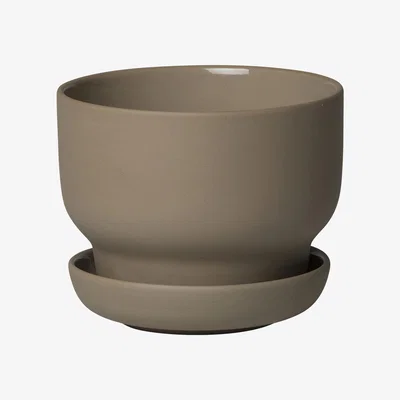 Made in Design Oiva Flowerpot - / With saucer - Ø 13.5 x H 11 cm by Marimekko Beige