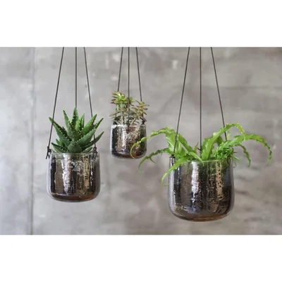 Nkuku Viri Hanging Planter - Aged SilverNkukuVASES & PLANTERS