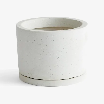 Nordic Nest HAY Plant Pot with saucer flower pot L Ø19 cm White