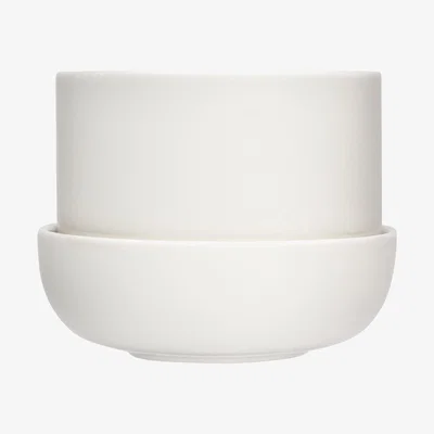 Nordic Nest Nappula flower pot with saucer 130x170 mm White