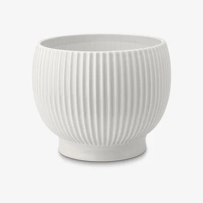 Nordic Nest Knabstrup flower pot fluted Ø16.5 cm White