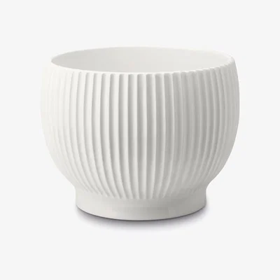 Nordic Nest Knabstrup flower pot fluted Ø14.5 cm White