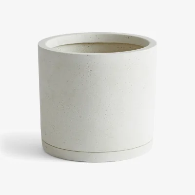 Nordic Nest HAY Plant Pot with saucer flower pot XXL Ø24 cm White