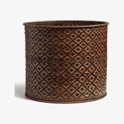 OKA OKA, Giant Mandalay Planter - Dark Brown, Planters, Bamboo/Rattan