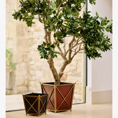 OKA OKA, Cista Metal Planters Pair - Multi, Planter