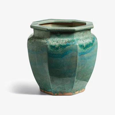 OKA OKA, Eldoris Planter - Antique Green, Pots and Urns, Ceramic