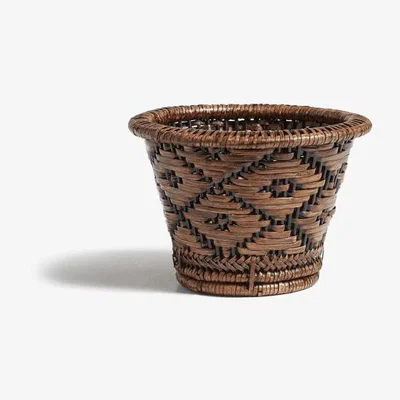 OKA OKA, Small Mandalay Planter - Dark Brown, Planters, Bamboo/Rattan