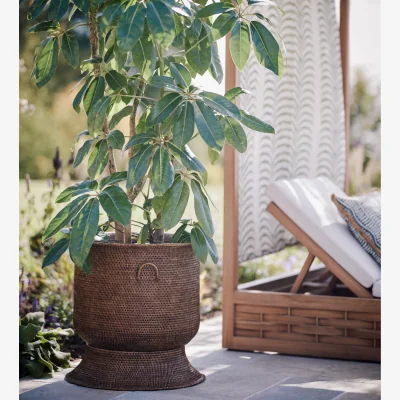 OKA OKA, Wildside Short Urn Planter - Antique Brown, Planter