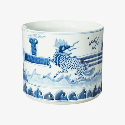 OKA Daqing Planter, Medium - Blue/White