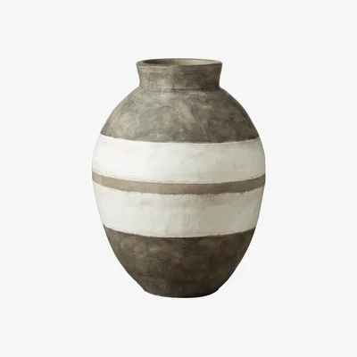 OKA OKA, Large Asimina Planter - Grey / White, Planters, Terracotta