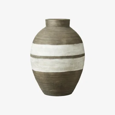 OKA OKA, Small Asimina Planter - Grey / White, Planters, Terracotta
