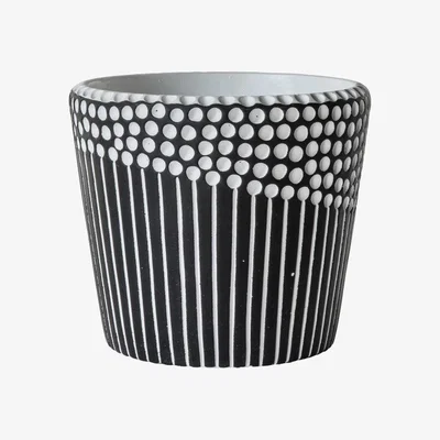 Olivia's Gallery Direct Durban Black White Pot / Small