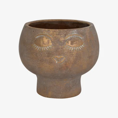 Olivia's Libra Ava Face Concrete Planter Small