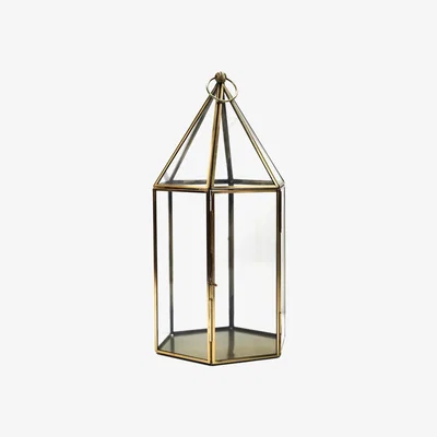 Olivia's Ivyline Glasshouse Terrarium Antique Brass