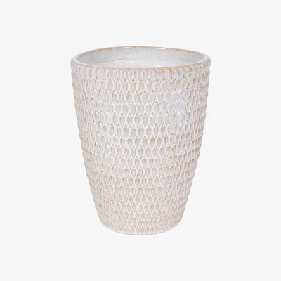 Olivia's Libra Interiors Mediterranean XL Cream Ceramic Planter