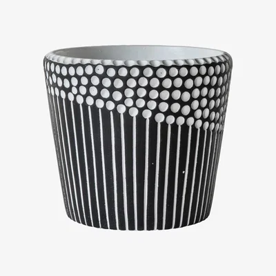 Olivia's Gallery Direct Durban Black White Pot / Large