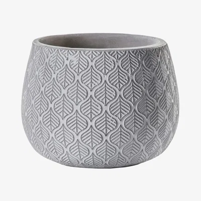 Olivia's Gallery Direct Geo Leaf Grey Pot / Large