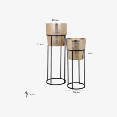Olivia's Richmond Lowen Set of 2 Planters in Gold