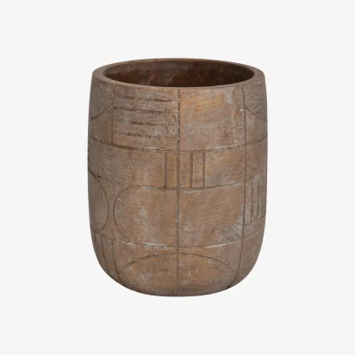 Olivia's Libra Geometric Circles Pattern Gold Concrete Planter Small