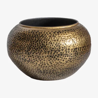 Olivia's Gallery Interiors Small Panna Planter in Antique Brass