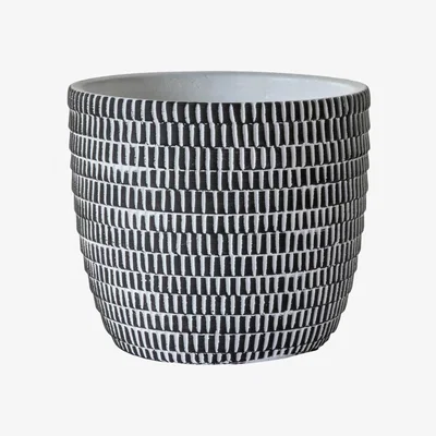 Olivia's Gallery Direct Doura Black White Pot / Small
