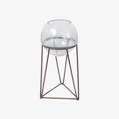 Olivia's Libra Bersa Medium Table Fishbowl Planter with Aged Copper Base