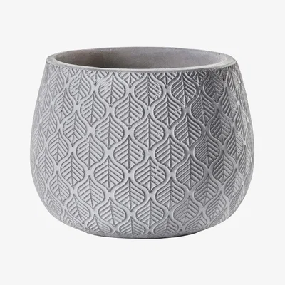 Olivia's Gallery Direct Geo Leaf Grey Pot / Small