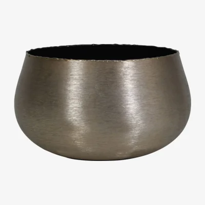 Olivia's Libra Luxurious Glamour Collection - Molten Metal Round Planter Brushed Bronze | Outlet