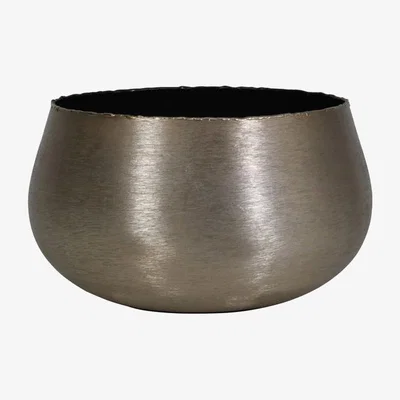 Olivia's Libra Molten Metal Round Planter Brushed Bronze