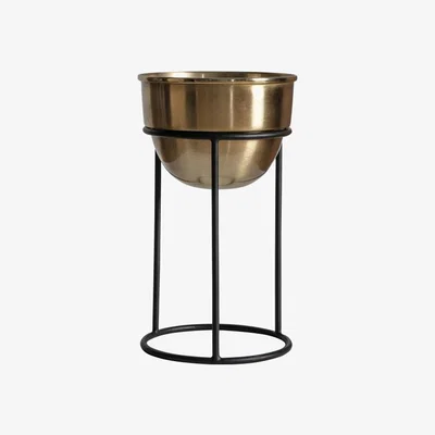 Olivia's Gallery Direct Houma Black Gold Planter / Small