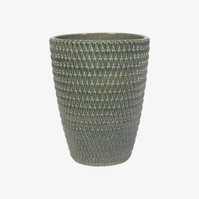 Olivia's Libra Interiors Mediterranean XL Green Ceramic Planter