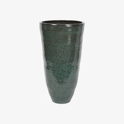 Olivia's Libra Interiors Mederno XL Green Ceramic Tall Planter
