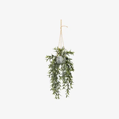 Olivia's Gallery Interiors Faux Hanging Willow in Cement Pot